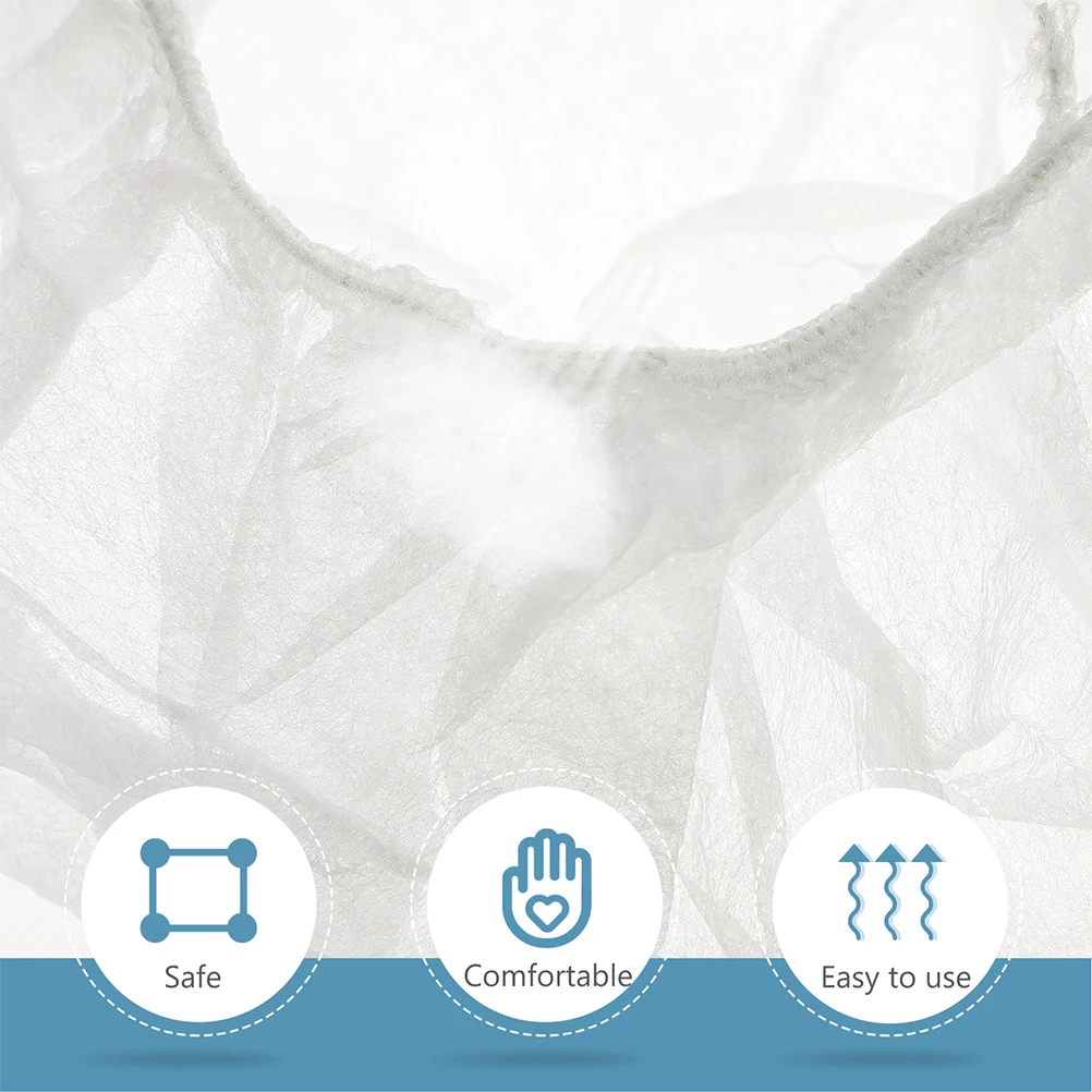 

50pcs Disposable Hair Net Breathable Bouffant Caps Elastic Hair Cover For Cooking Food Service Hairnets For Women Men Head Cover