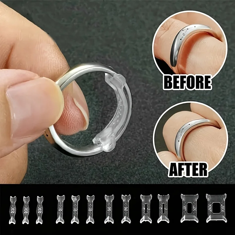 

12 Rings/ Set, Adjustable Pad, Ring Size Adjuster, Fixed Loose Ring Size, Ring Reduction Pad, Essential for Wedding Rings