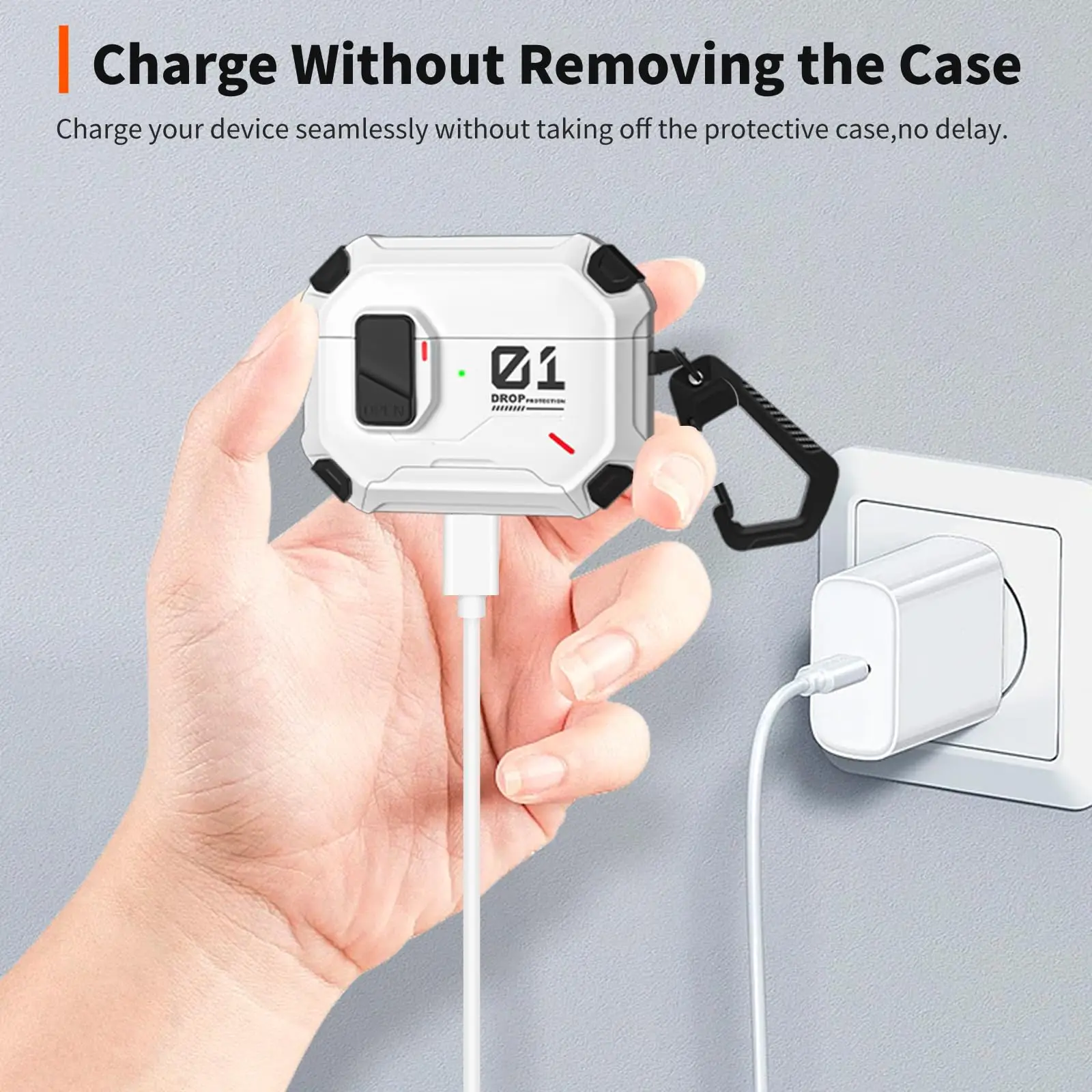 for AirPods Pro 3/AirPods 4 Case Hard PC Protective Cover with Phone Stand Earbuds Cases Safety Lock Cover for AirPods Pro 2/Pro view 5