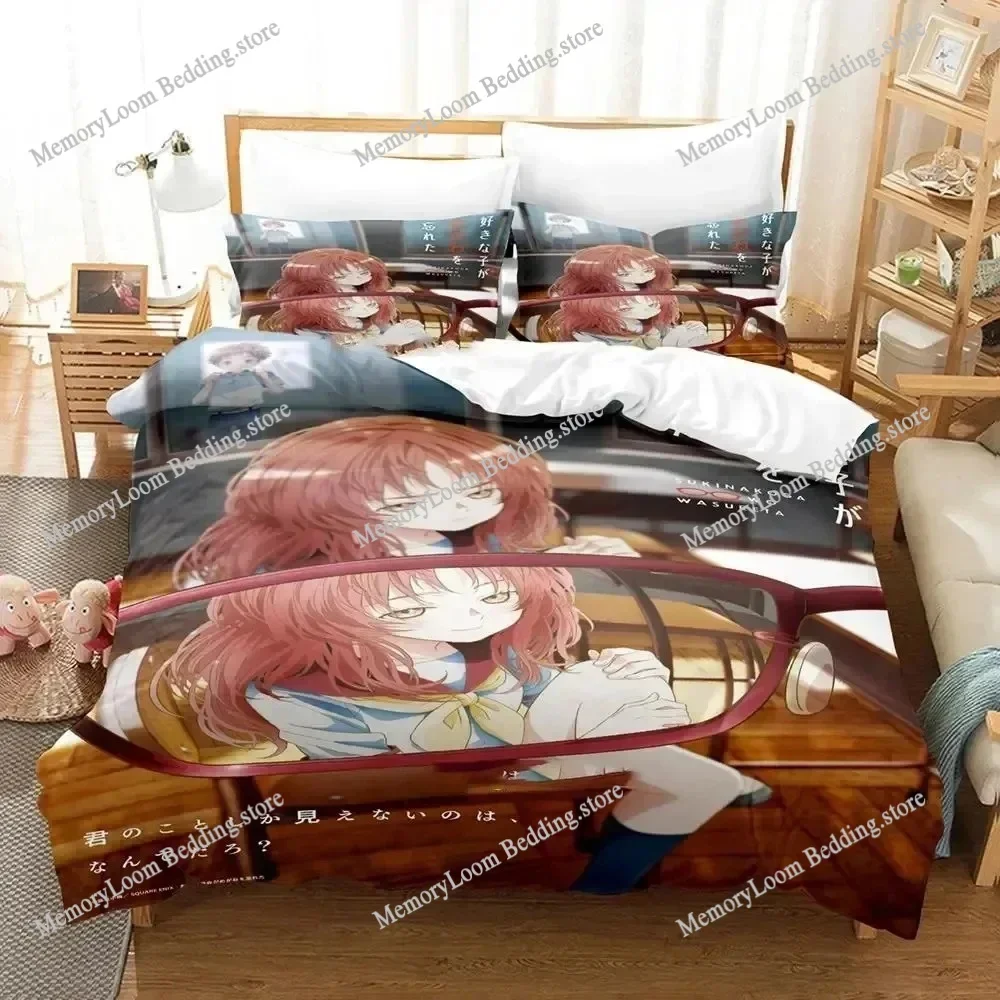 

Official 3D Anime I Like Forgot Her Glasses Duvet Cover Set with Pillowcases for King/Queen Size Beds, for Adults & Teen Fans