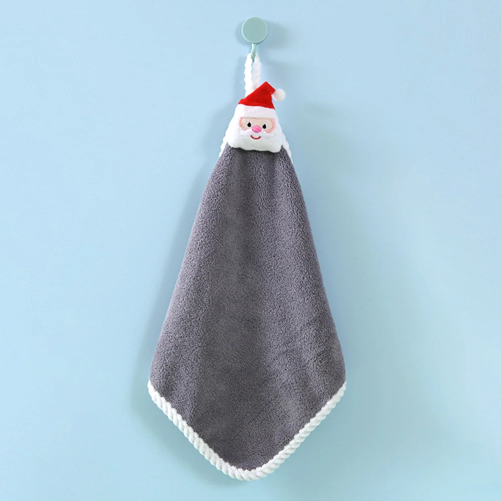 4 قطعة عيد الميلاد منشفة اليد المرجان الصوف سريعة الجافة ماصة مناشف المطبخ للعائلة معلقة مسح قماش الأطباق المنزل