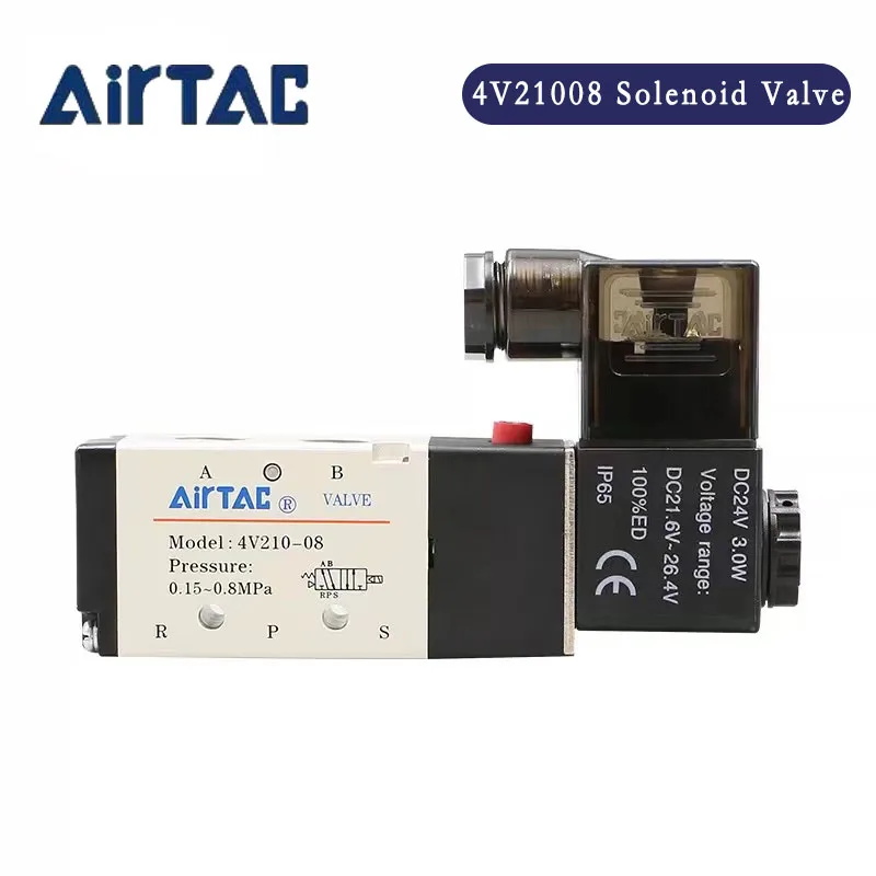 

Oringal Airtac 4V210-06 Pneumatic Magnetic Solenoid Valve Air Control 4V210-08 DC 24V DC12V AC110V AC220V 1/4" Port Size