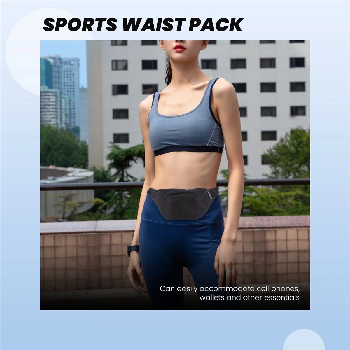 حار AC18 حقيبة حزمة مراوح الورك الخصر مهرجان المال الحقيبة حزام المحفظة الرياضة عطلة الاطفال الأسود