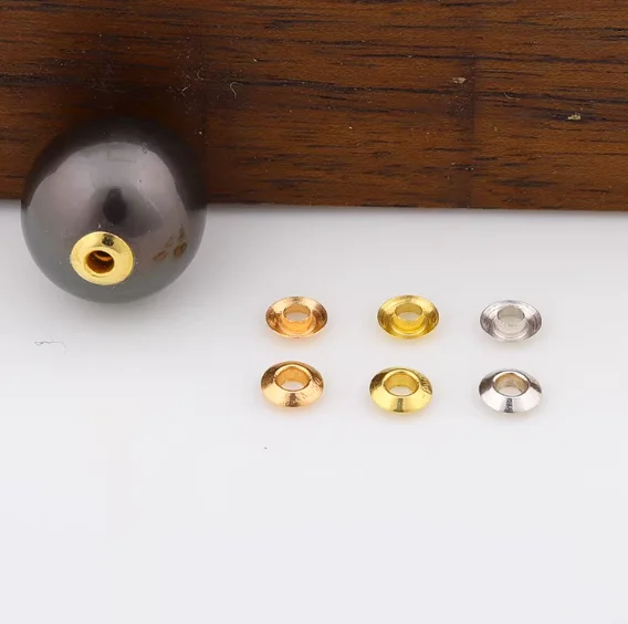 

18k gold spacers for pearls gold stoppers for jewelry gold jewelry findings