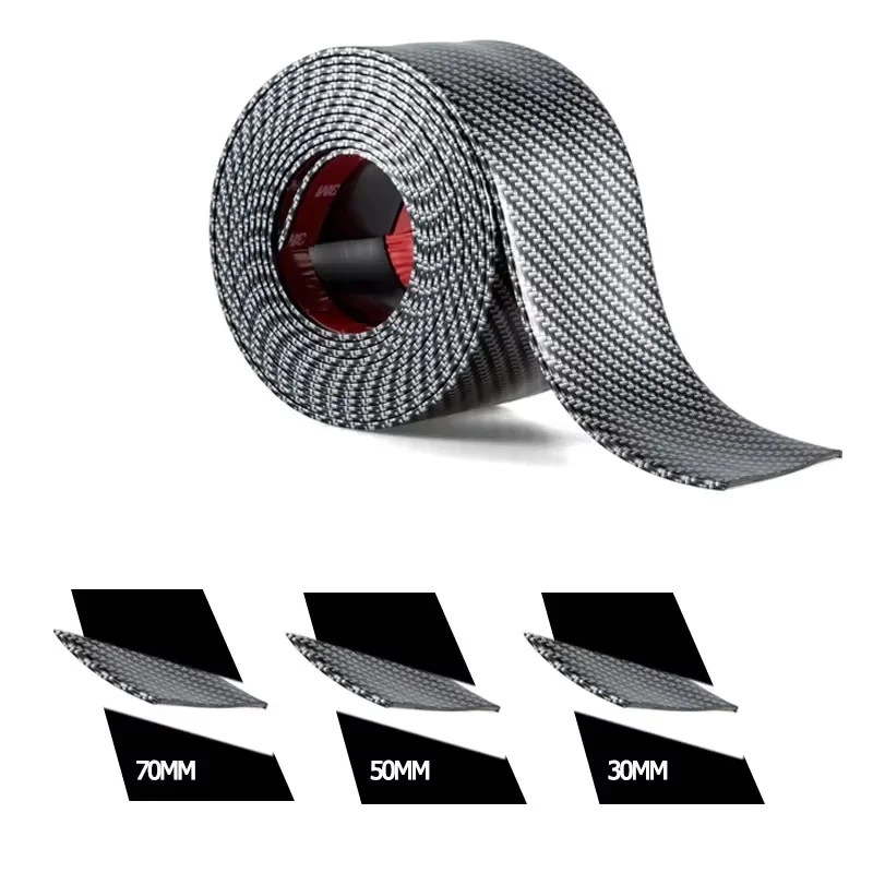 Universal Car Stickers Doorsill Bumper Threshold Step Carbon Fiber Protector Guard Strip Sticker Anti Scratch Strips Film