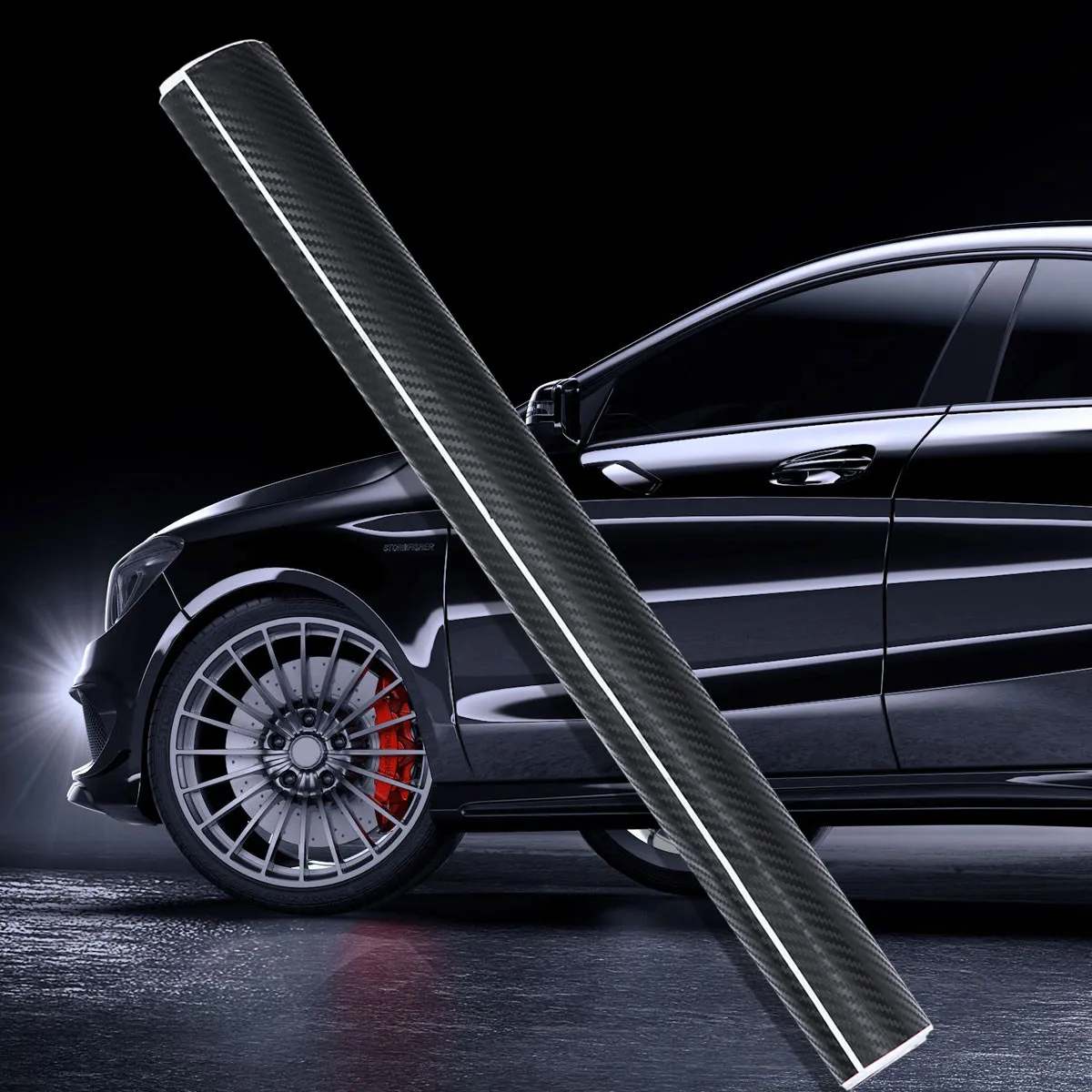 Waterproof DIY Car Sticker Sheet Self-Adhesive Carbon Fiber Film Wrap for Vehicle Motorcycle Laptop Phone Furniture Window Decor