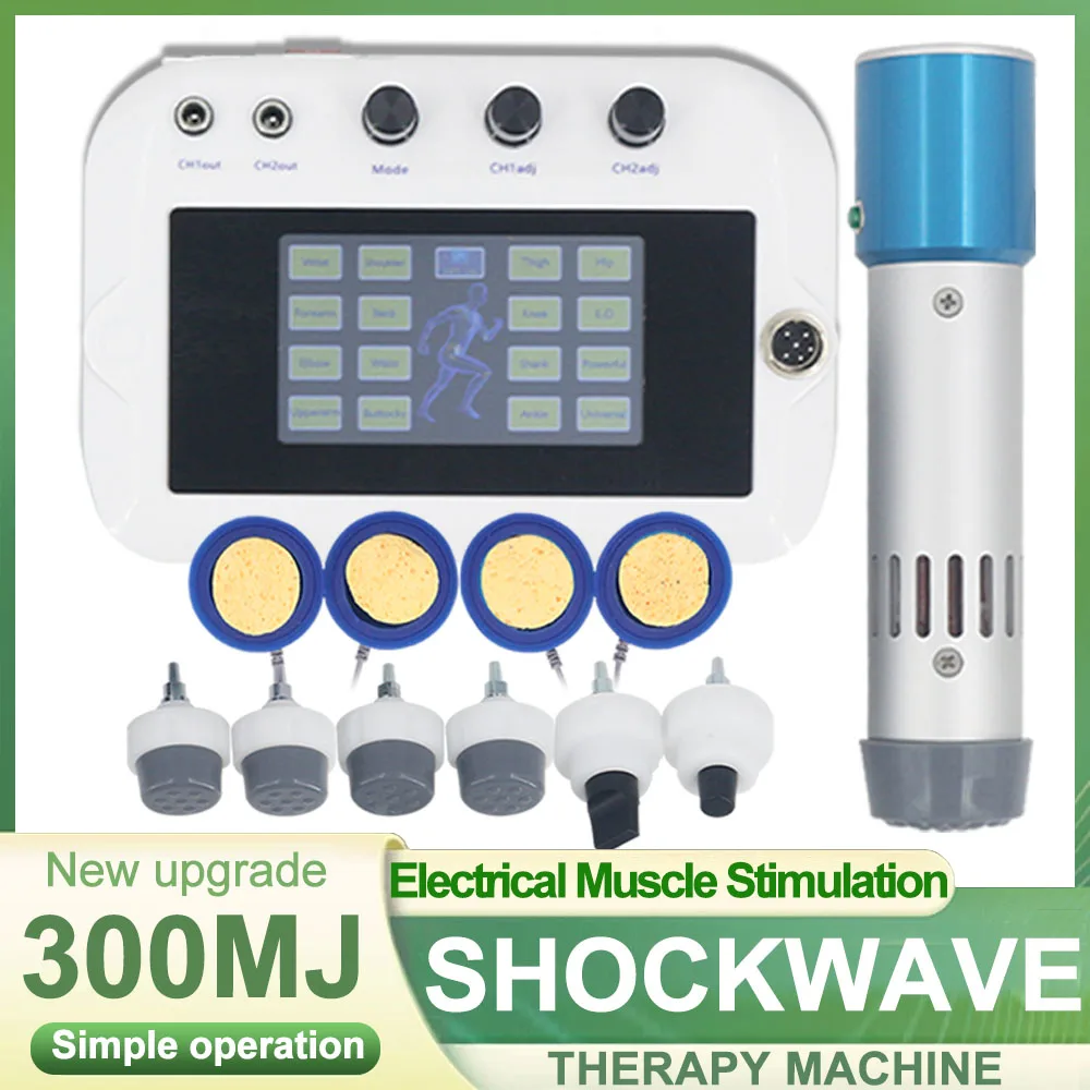 Shockwave Therapy Machine Effectively For ED Treatment Muscle Pain 2 in 1 Electric Muscle Stimulation Physiotherapy Shock Wave