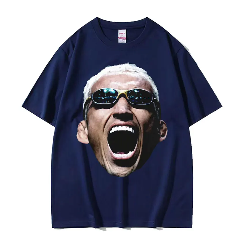 Charles Oliveira Big Face Graphics T Shirts Men's Clothing Gothic Harajuku Streetwear T Shirt Unisex Cotton Short Sleeve T-shirt