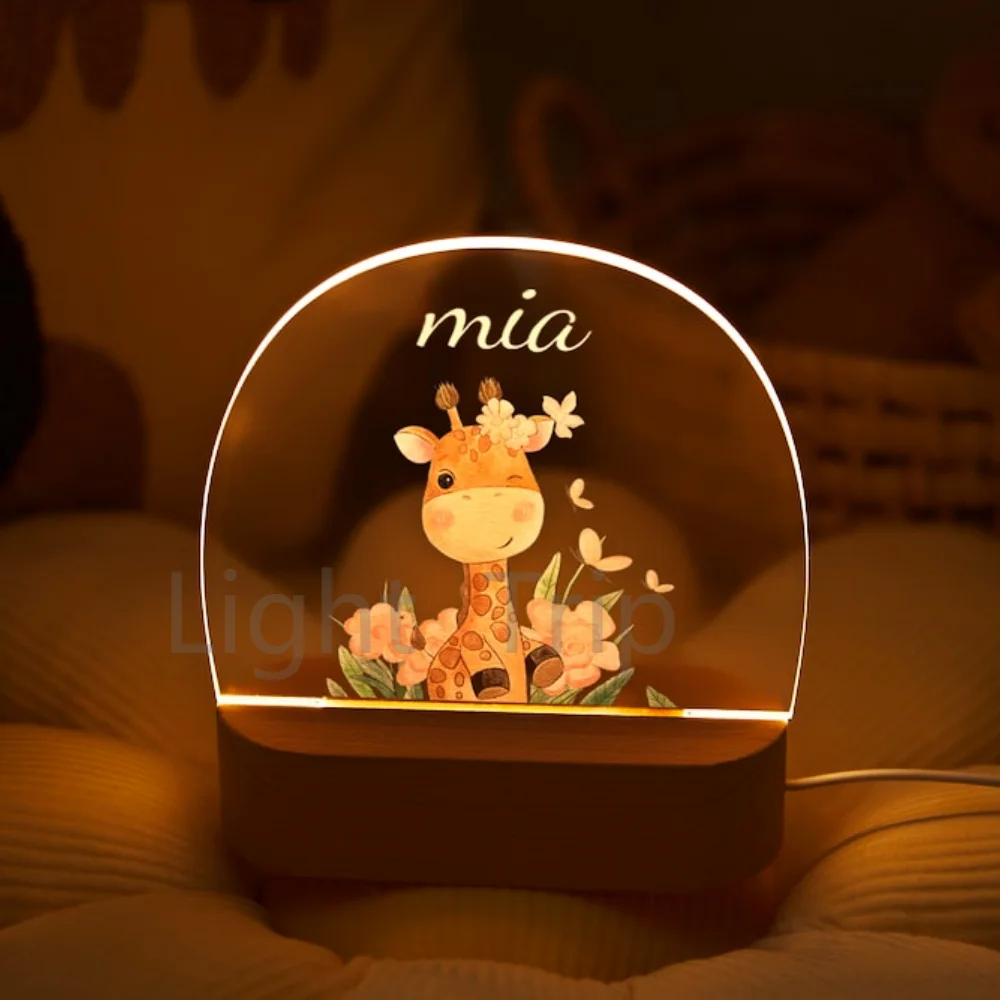 Veilleuse LED dinosaure 3D pour enfants, belle lampe D37, USB, lunettes en acrylique, veilleuse de table pour enfants, décor de chambre, nouveau