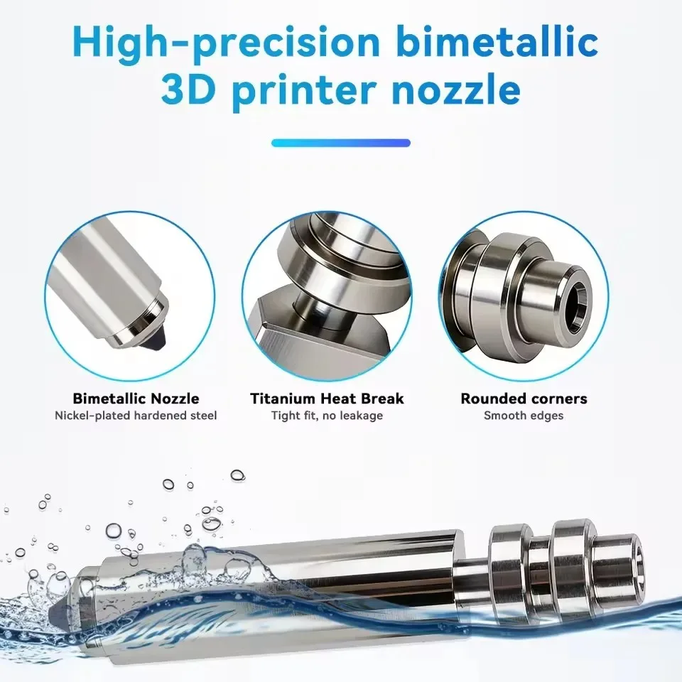 Dysza bimetalowa Anycubic Kobra X KobraX z szybką wymianą 0.25/0.4/0.6/0.8mm CuCrZr ze stali hartowanej 1.75mm Części do drukarki 3D — zdjęcie produktu 3