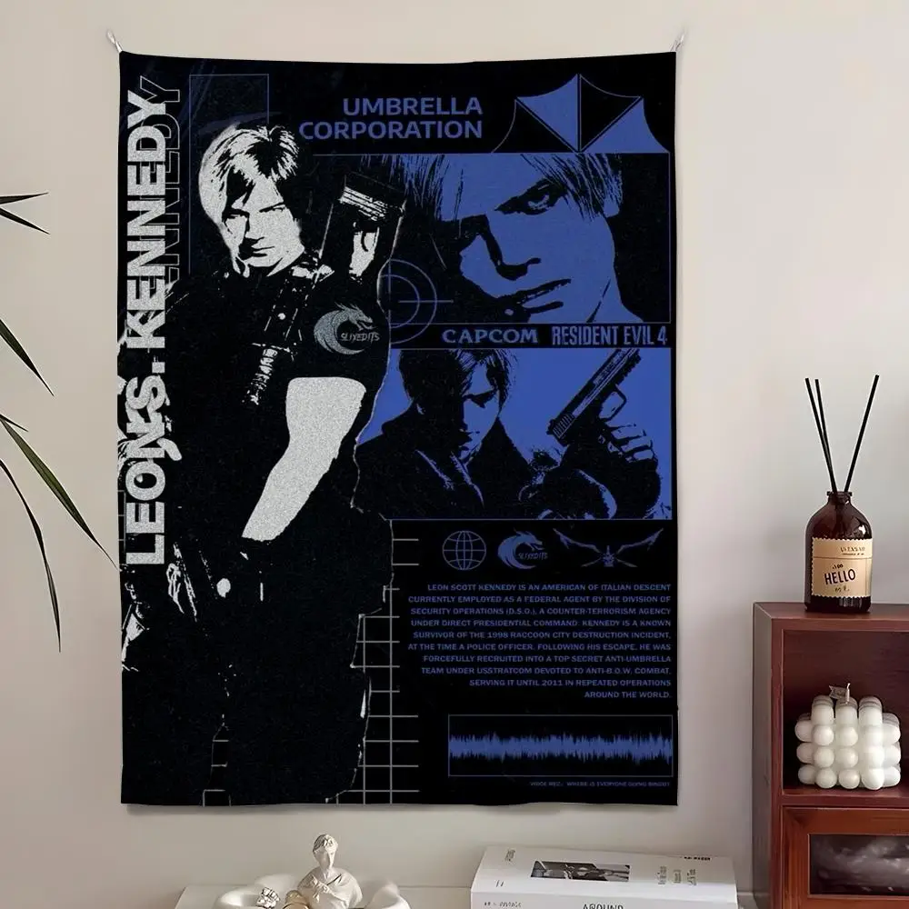 Game R-Resident Evil Tapestry Aesthetic Wall Tapestry Hanging Decor Microfiber Fabric Poster for Bedroom Living Room Home