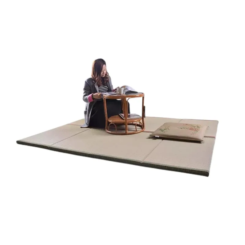 Japanese Traditional Tatami Mat Futon Mattress Firm and Comfortable Natural Rush Grass For Meditation Space Yoga Zen Room