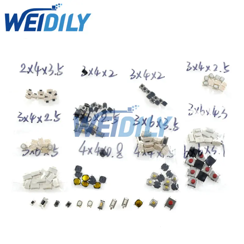 120PCS 12 Types Tactile Push Button Touch Switch Set Remote Keys Button Micro Switch For Car Key SMD Switch Kit New