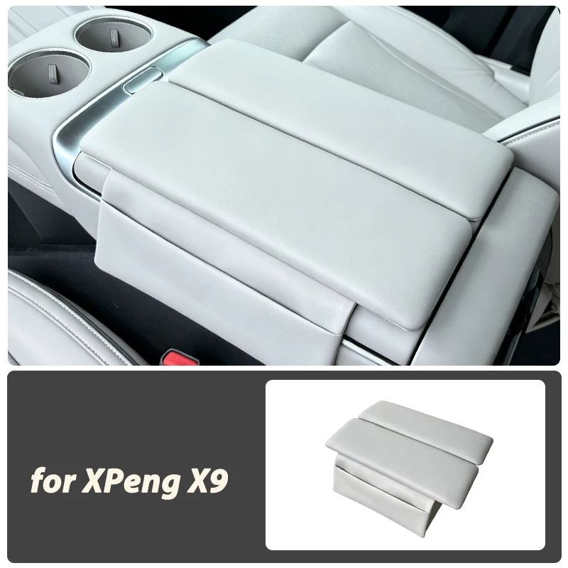 Dedicated Center Console Armrest Box Heightening Pad, Cover Film & Storage Organizer Interior Accessories for XPeng X9