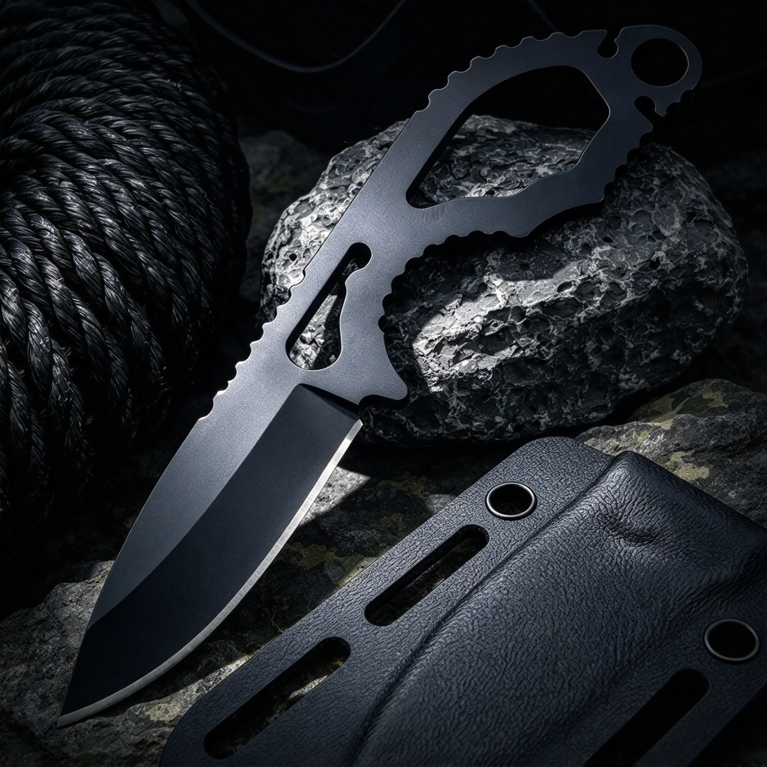 One Piece Full Tang Fixed Blade Knife - Model 101 Follow-Up - Everyday Carry Outdoor Knife for Camping Hiking Utility Tools
