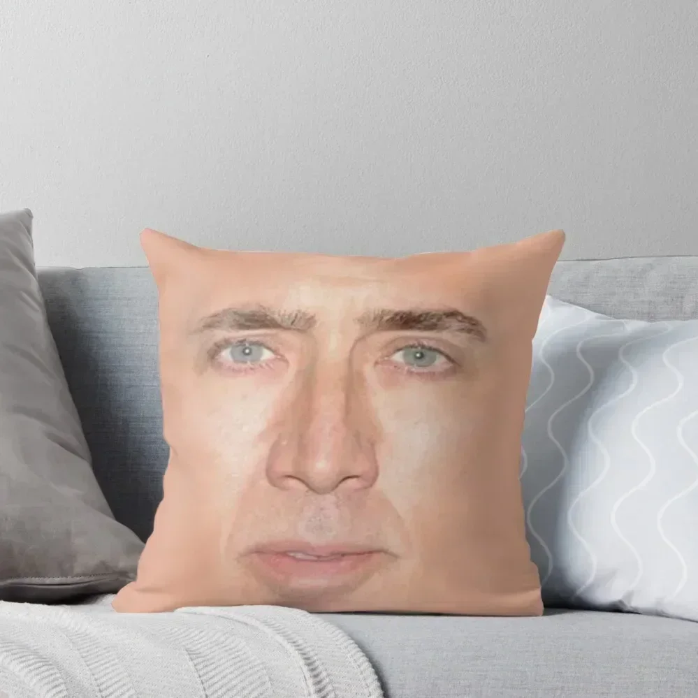 Nicholas Cage Face Pattern Throw Pillow Room decorating items Cushions For Sofa pillow