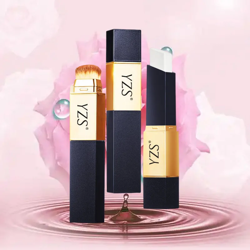 YZS-palo corrector Facial con cepillo, base cambiante con temperatura de doble cabeza, brillo, hidratante, maquillaje para cubrir el acné
