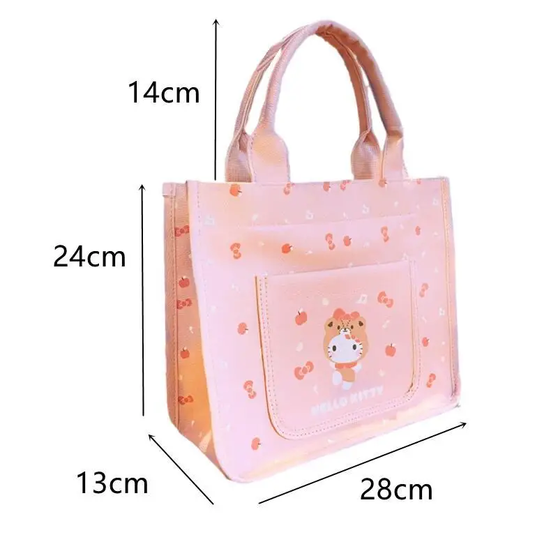 MINISO Sanrio Cartoon Printed Kuromi Handbag Cute Casual Large Capacity Shoulder Bag Women\'s PU Tote Bag