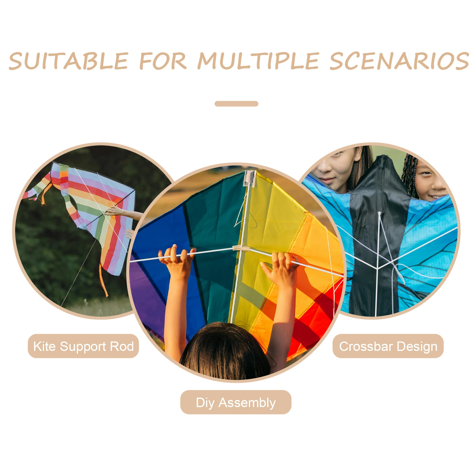 4 szt. Wymienne pręty podpierające latawiec, poprzeczki do latawca, plastikowe kije do samodzielnego montażu latawców, kije do składania latawców, 100 cm