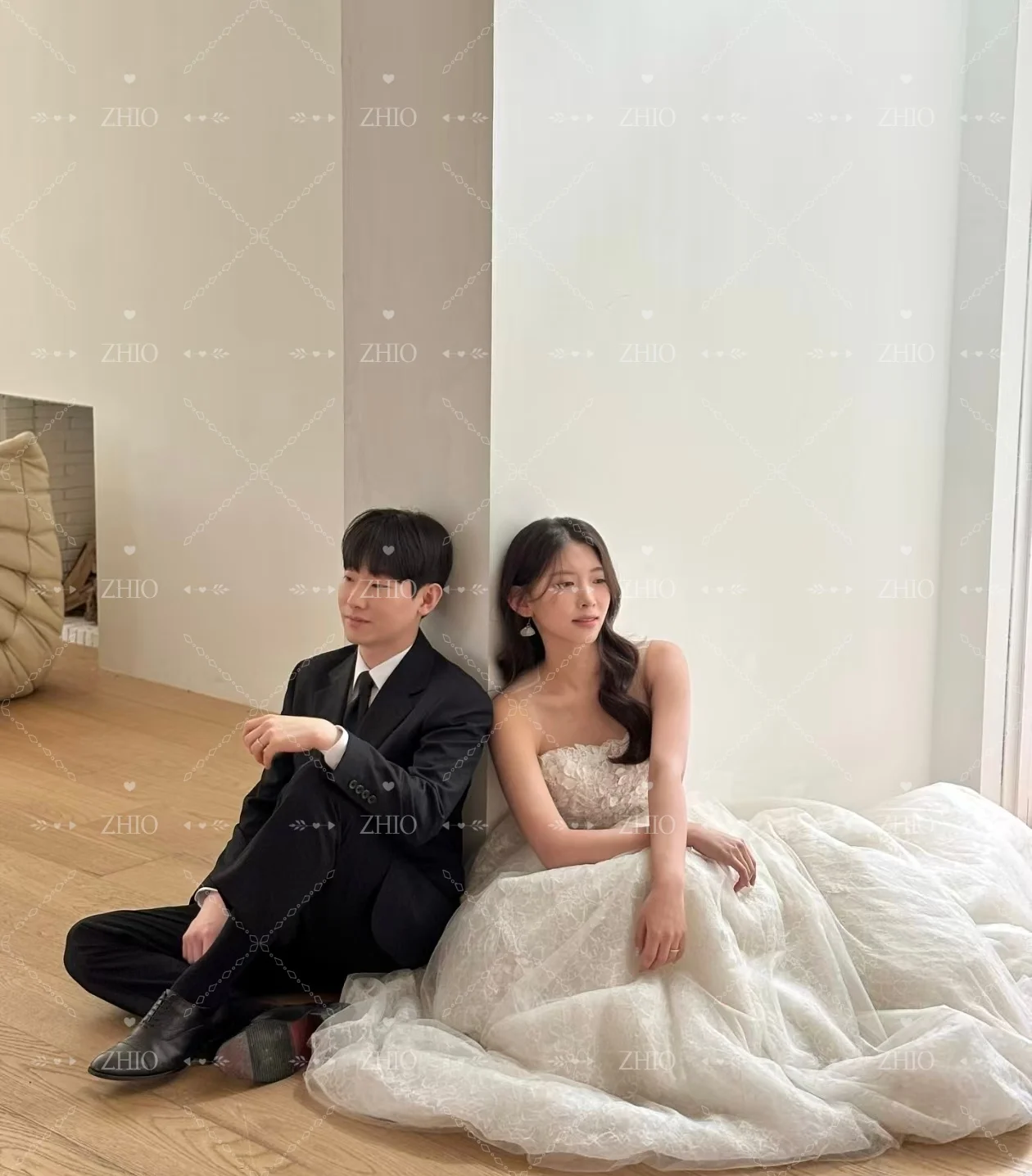 ZHIO Princess Ivory Lace Wedding Dress Off Shoulder Sweep Train Korea Photo Shoot Bridal Reception Gown Custom Luxury 웨딩드레스