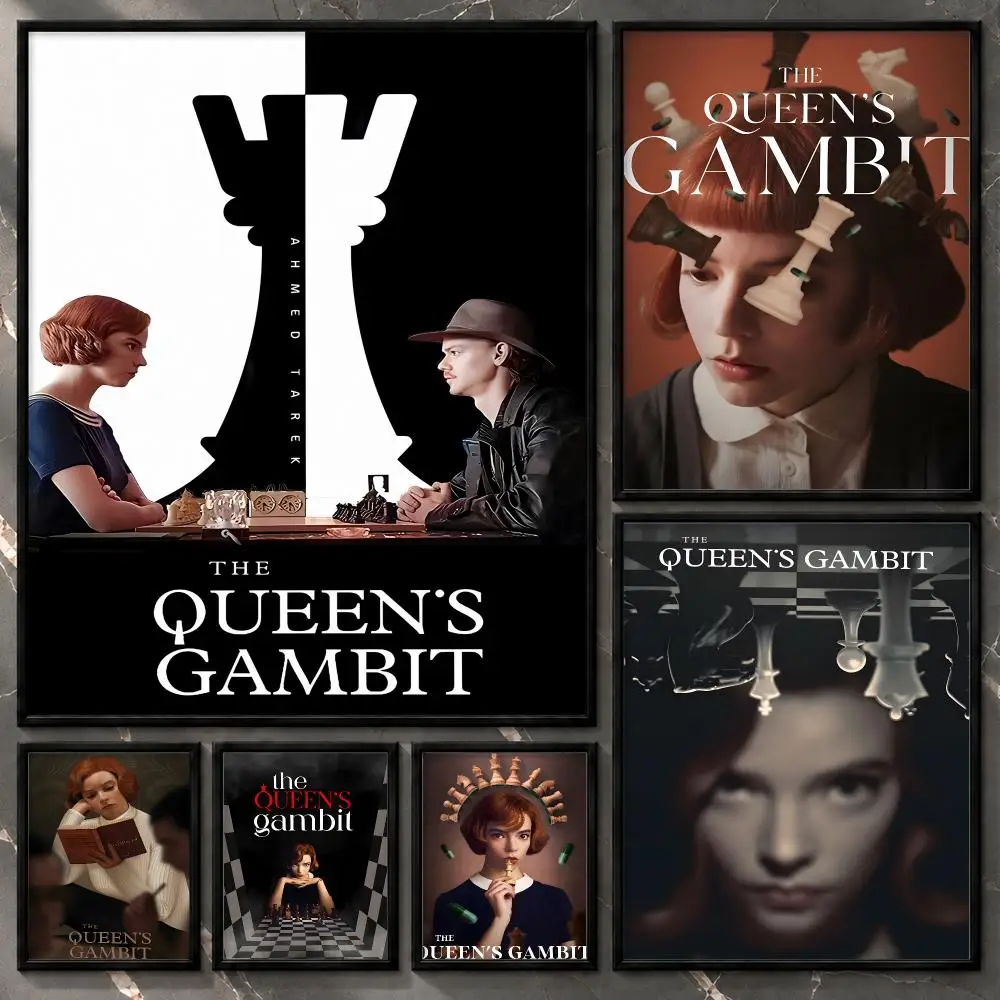 The Queen's Gambit Chess Prodigy Retro Fashion Period TV Drama Poster Aesthetic Unframed Wall Prints for Bedroom & Living Room
