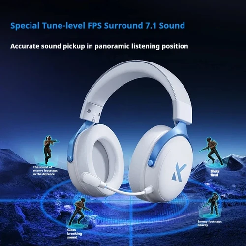 Imagen 2 del producto Auriculares originales MCHOSE V9 PRO Music Esports para videojuegos, micrófono inalámbrico con reducción de ruido de 3 modos, montado en la cabeza personalizado