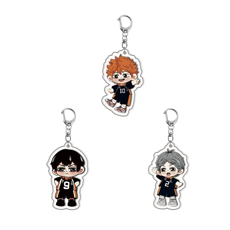 Haikyuu Anime Keychain For Karasuno Sugawara Koushi Hinata Shoyo Tobio Kageyama Hot Key Ring Bag Mobile Pendant