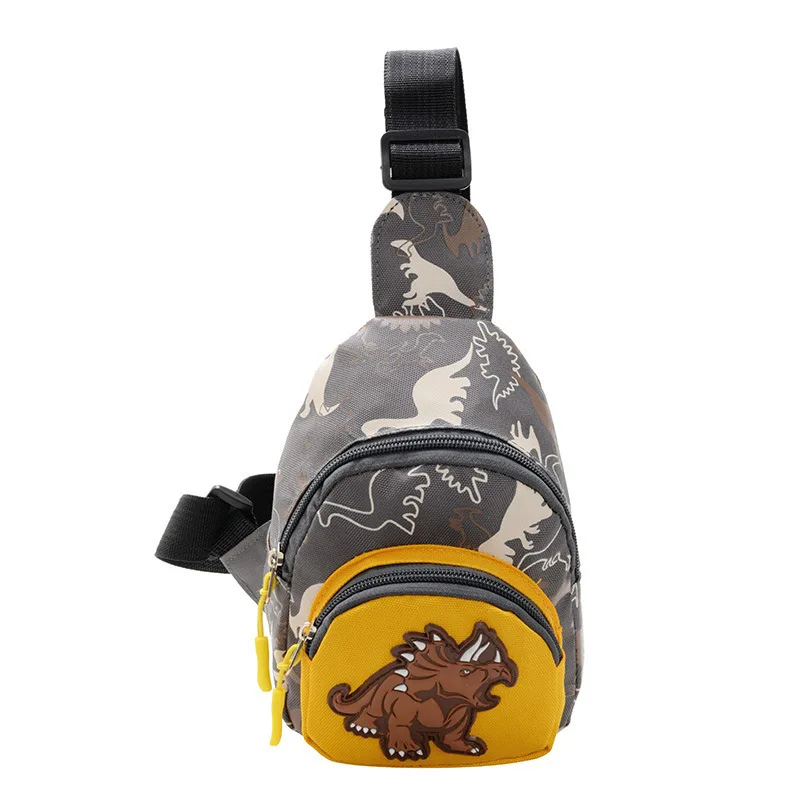 Cute Dinosaur Pattern Children's Canvas Sling Bag - Fashionable Crossbody and Shoulder Bag