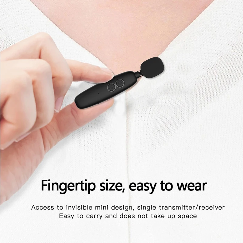 Microfone de lapela sem fio, interface tipo C, YouTube, Facebook, Live Stream, Vlogger, 2,4 GHz