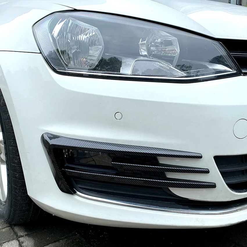 

Front Bumper Lip Spoiler Car Bumper Fog Lamp Grille Cover Trim For VW Golf 7 MK7 2012-2017 Pre-facelift ABS Bodykits Tuning