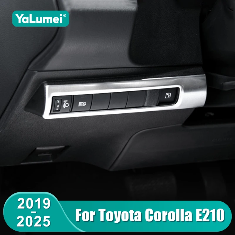 Für Toyota Corolla E210 2019 2020 2021 2022 2023 2024 2025 Hybrid Edelstahl Scheinwerfer-Einstellknopf-Abdeckung Zubehör