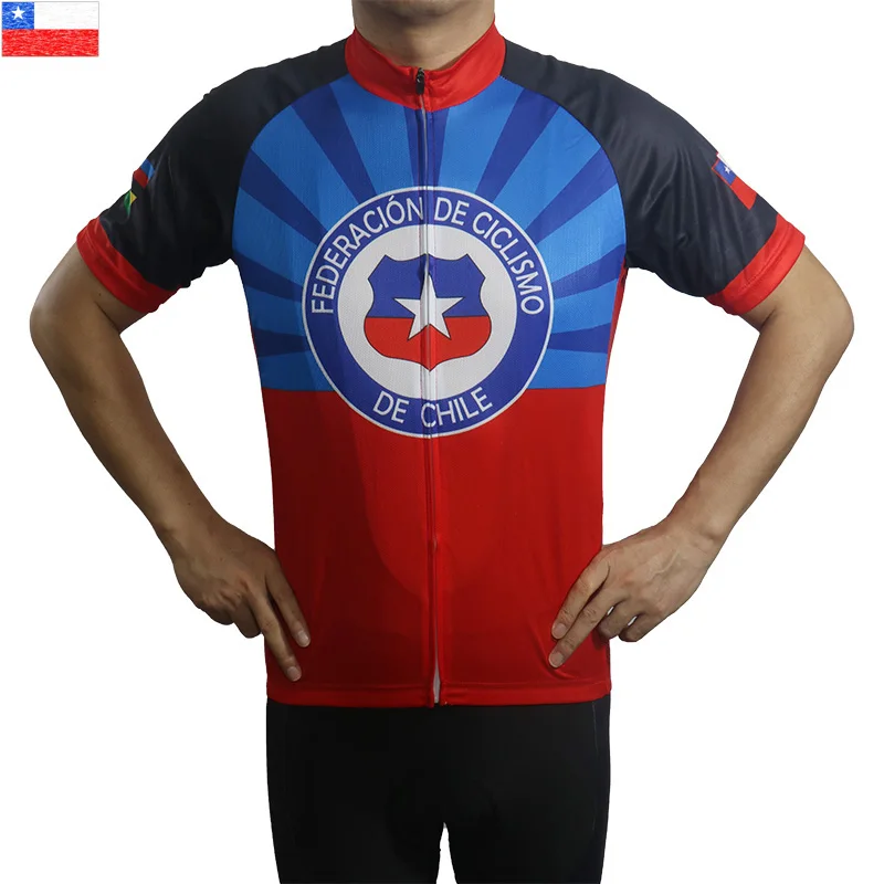 Outdoor Short Sleeve Cycling Jersey, Chile,Bicycle Clothes, Downhill Shirt, Road Drying Jacket, Cyclist Jersey, Premium Ciclismo