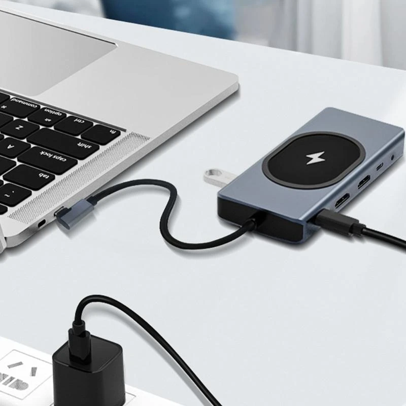 USB C Hub 2 HDMICOMMATIBLE, Ethernet, USB -Anschluss, Kartenleser und PD100W Lade K1KF