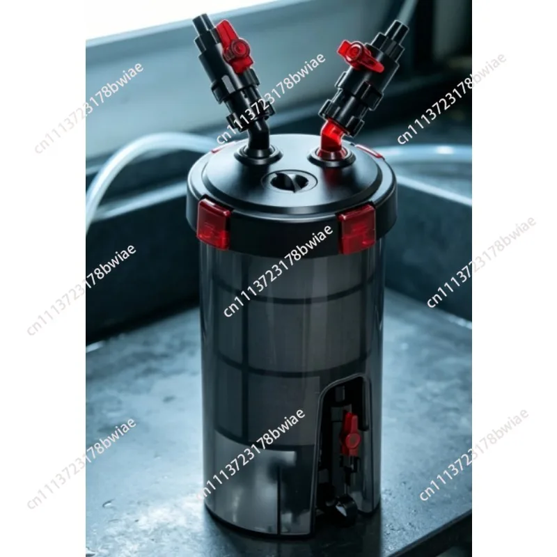 Prefiltro de barril silencioso sin motor para acuario, filtro externo 3 en 1 para purificación de agua, para peceras y estanques