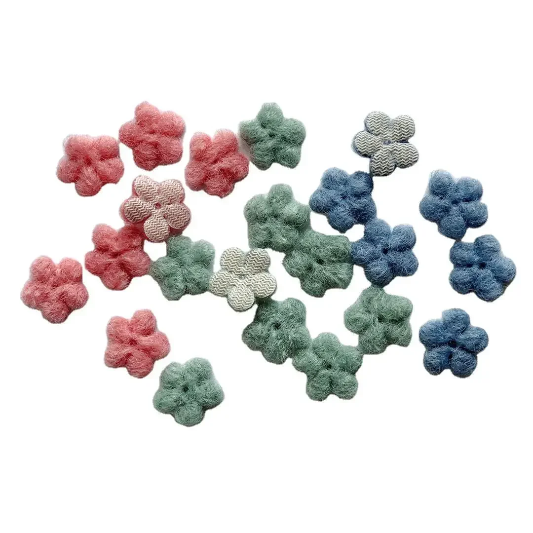 50 & 100 ピース/ロット 1.5 センチメートルマルチカラーデイジーウール造花ヘッド DIY ヘアピンジュエリー衣服アクセサリー材料装飾品