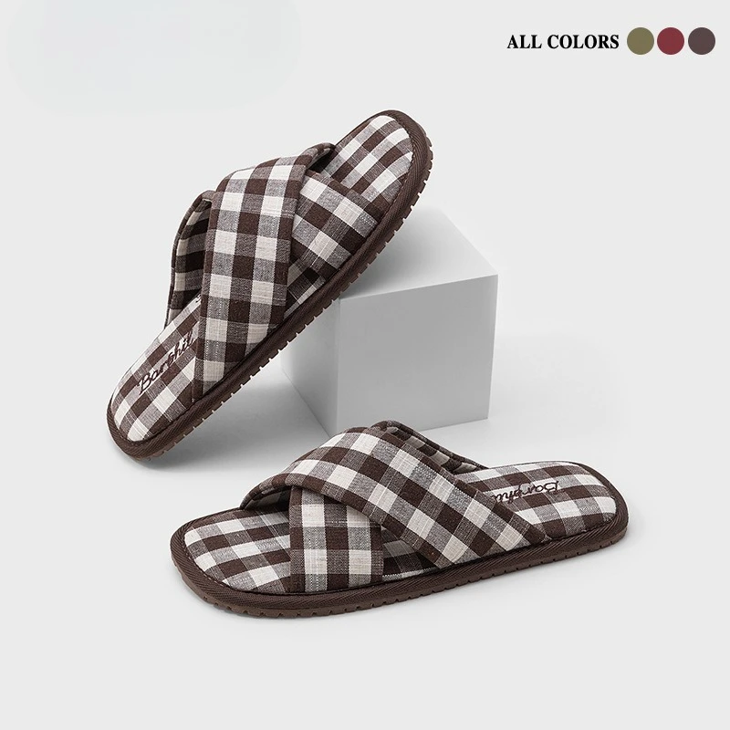 Multi - colored Breathable Non - slip Silent TPR Sole Slippers for Women's and Men's Home Office Hotel Apartment All Year Wear