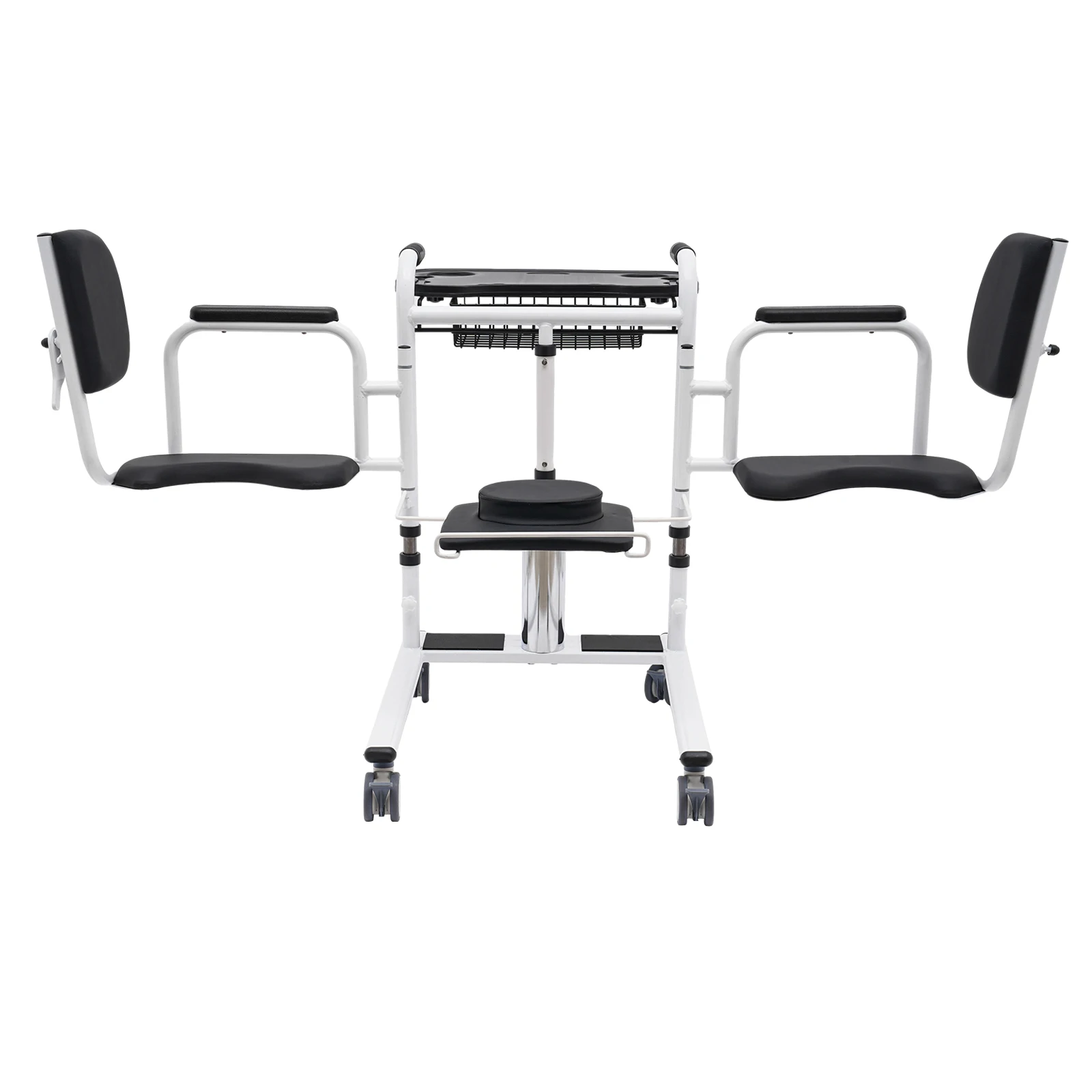 Hydraulischer Patientenlifter für den Heimgebrauch, tragbarer Transferstuhl mit 4 Universalrädern & 180°-Drehung ° Liegesessel, 150 kg Tragkraft, Pflegehilfe für Senioren (Schwarzes Display, gleiche Spezifikationen für Orange & Blau) – Detail 24
