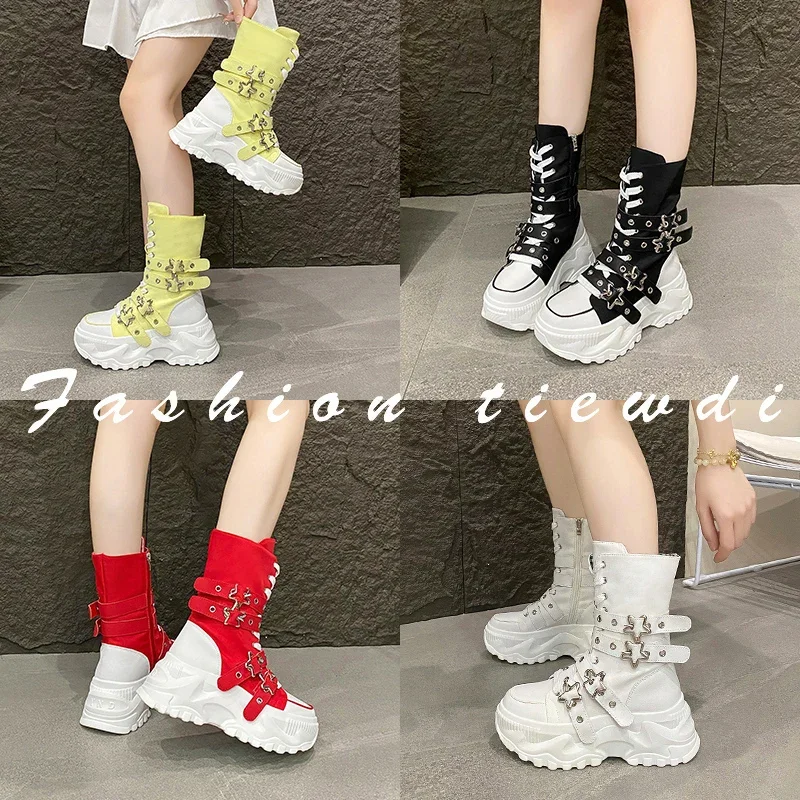 New Rock Platform Y2K Boots Women Summer 2026 Gothic Metal Star