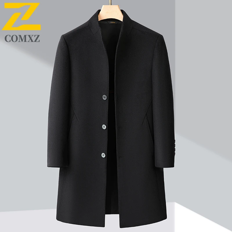 Winter Premium Wool Overcoat Male 2025 Light Luxury Medium Long Styles Business Casual Coat High Fashion Stand Collar TrenchCoat