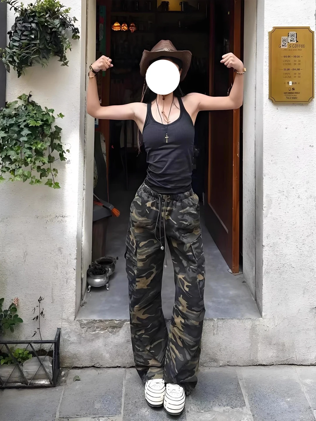 

Камуфляжные широкие брюки Cleanfit с большими кетами, мужские и женские брюки в американском стиле ретро, расклешенные брюки с ножом