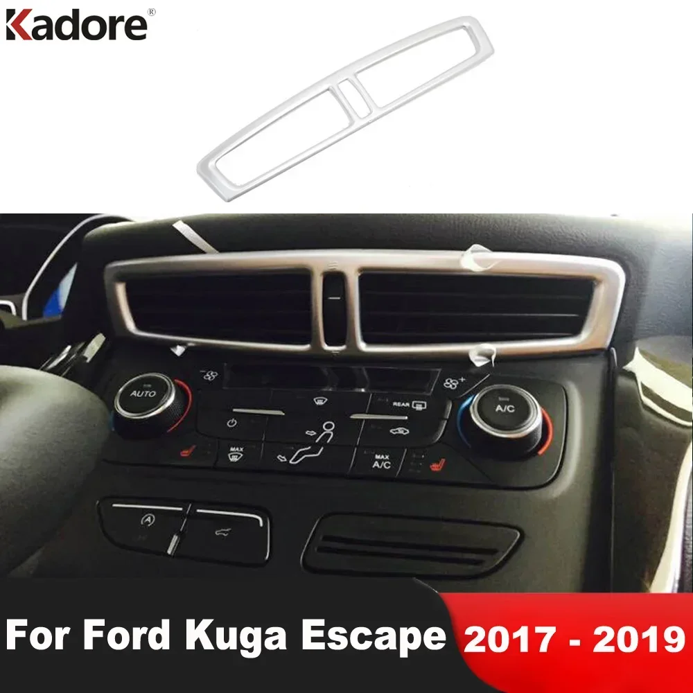 

Для Ford Kuga Escape 2017 2018 2019, матовая автомобильная центральная крышка вентиляционного отверстия для кондиционера, молдинг, аксессуары для интерьера