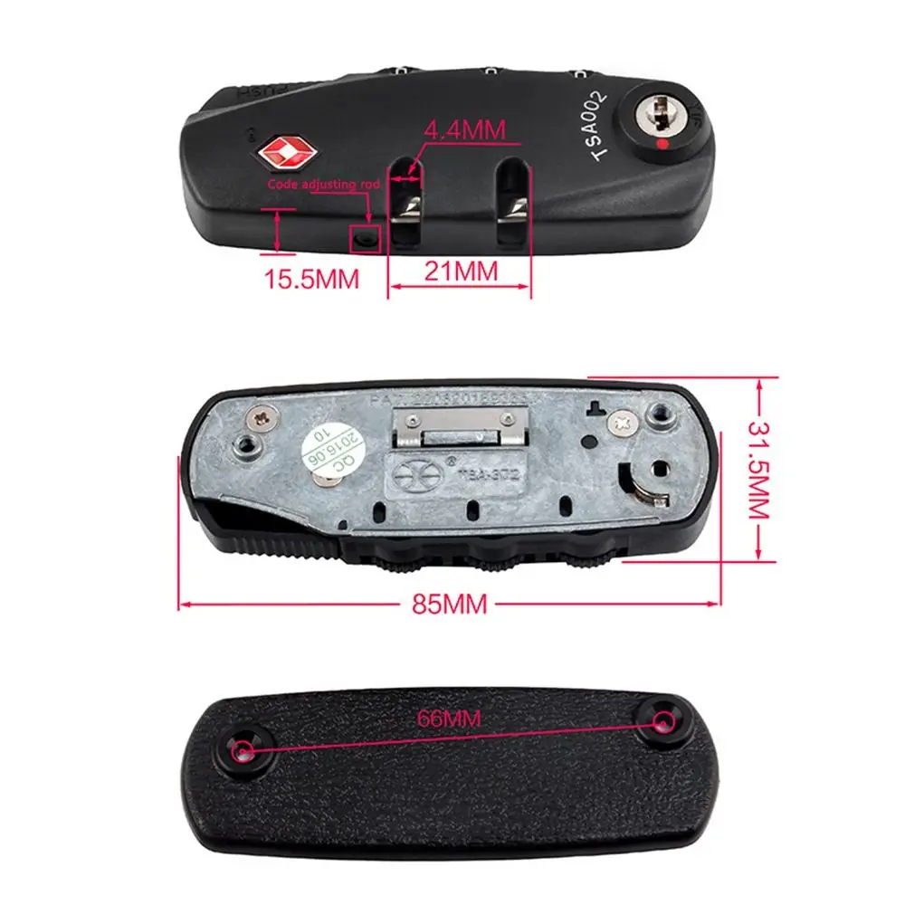 Tsa 3桁の組み合わせロック、スーツケース、荷物コードロック、ポータブル腹筋、税関パスワード、食器棚、キャビネットロッカー