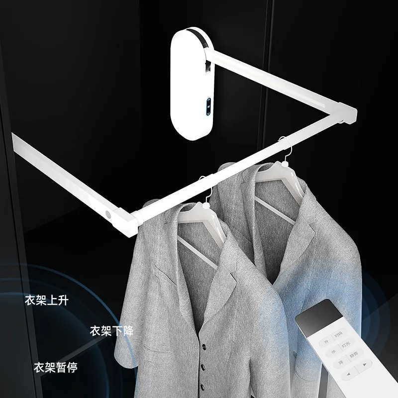Wardrobe intelligent lifting hanger cloakroom embedded telescopic drying rack induction