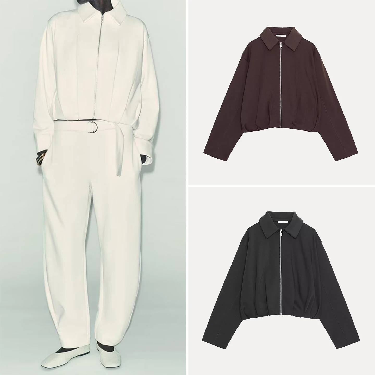 

Женское бархатное плиссированное осеннее новое пальто Pilot Jaet на молнии, длинная женская верхняя одежда со стойкой-стойкой