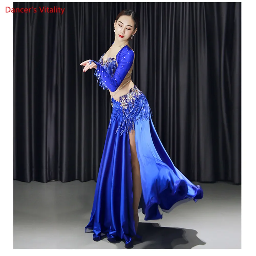 New Women Oriental Dance Costumes Top Bellydance Hip Scarf Carnaval Belly Dance Bra Long Skirt Set Performance Clothes Sexy