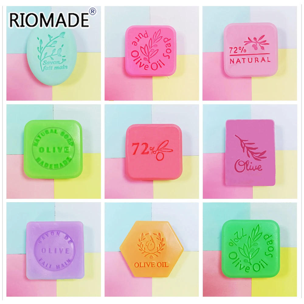 Natural Olive Plant Style English Soap Seal Transparent Lightweight Acrylic Material Decoration DIY Handmade Soap Stamp