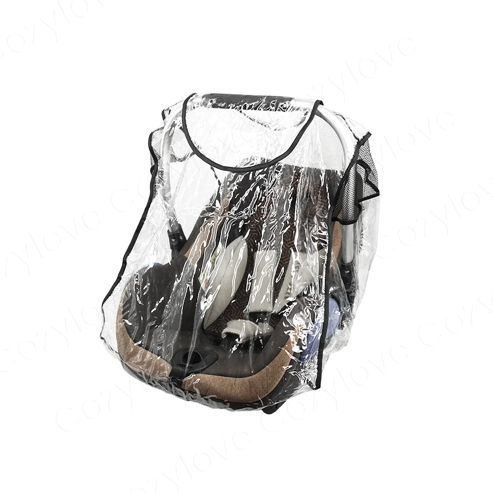 Housse de pluie universelle pour poussette |   Pare-soleil transparent imperméable et coupe-vent pou