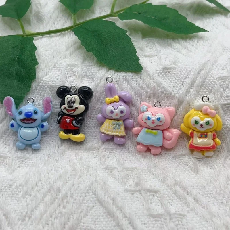 10Pcs Cartoon Animal Resin Charms Kawaii DIY Decor Accessories Earring KeyChain Necklace Trinket Pendant Jewelry Findings