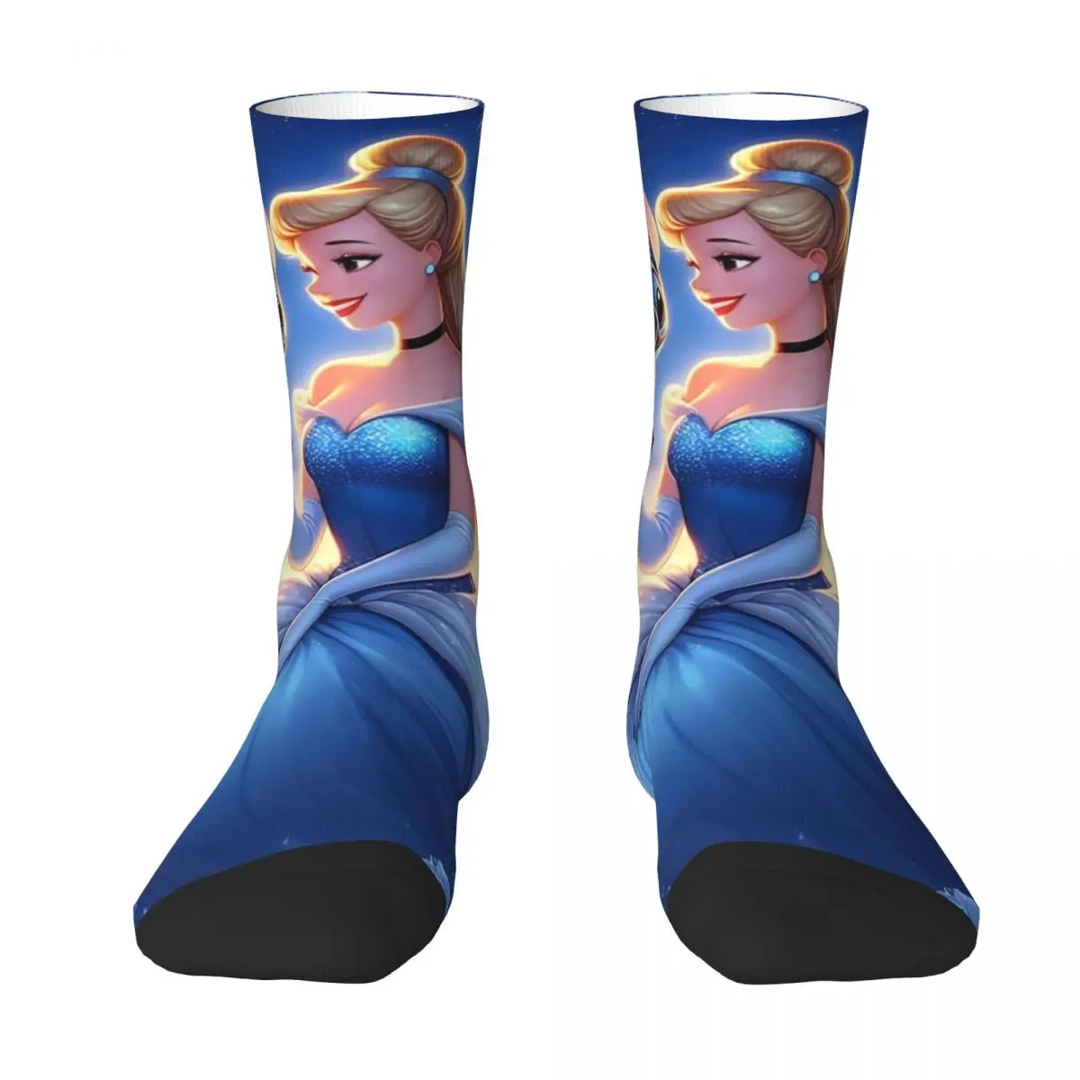 Medias de Stitch And princesas para hombre y mujer, calcetines suaves y divertidos, calcetines gráficos antideslizantes para correr, regalo de cumpleaños, Invierno