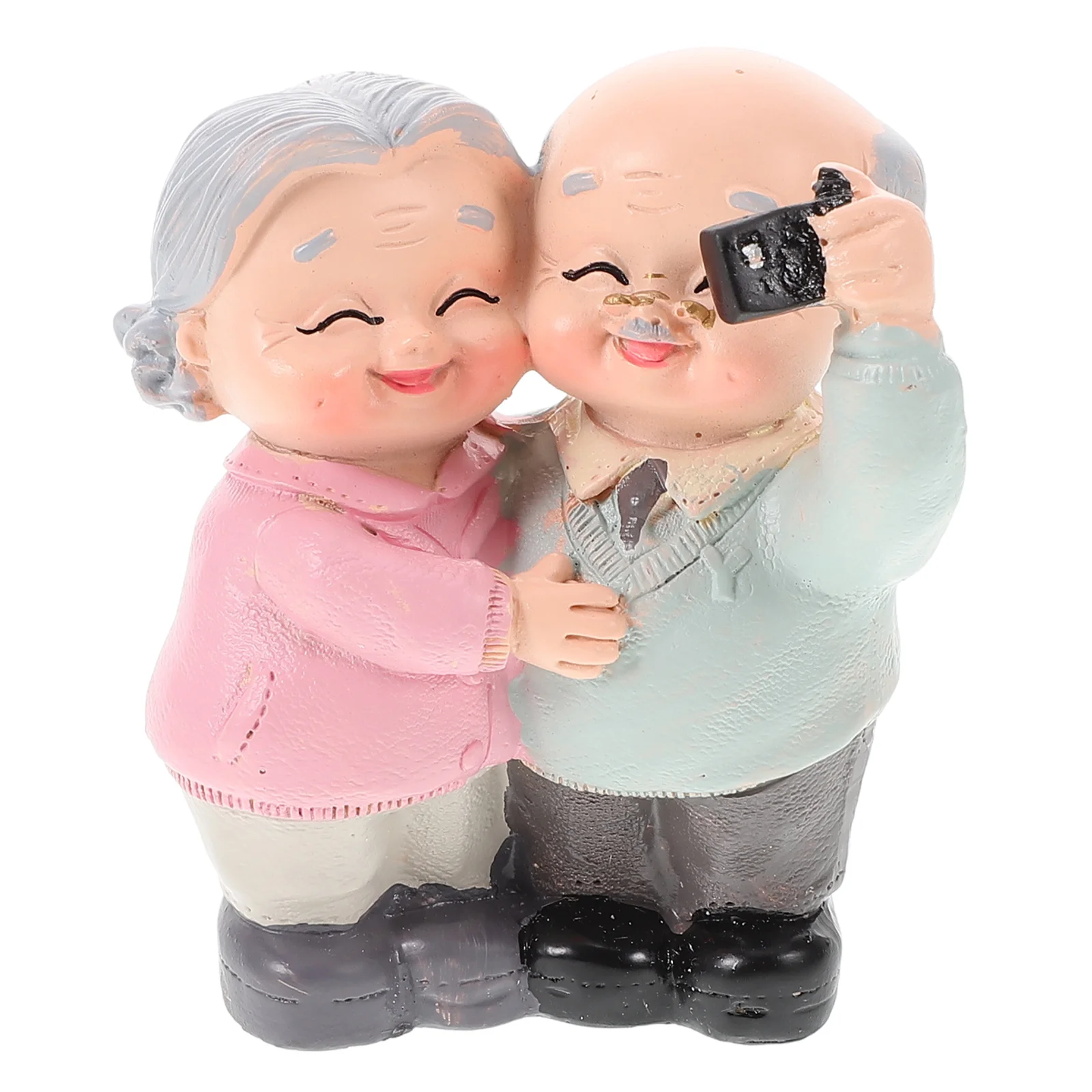 

Bathroom Decorations Old Man Granny Ornaments Grandparents Figurine Number Valentine's Day Cake Resin Statue Figure Lovers